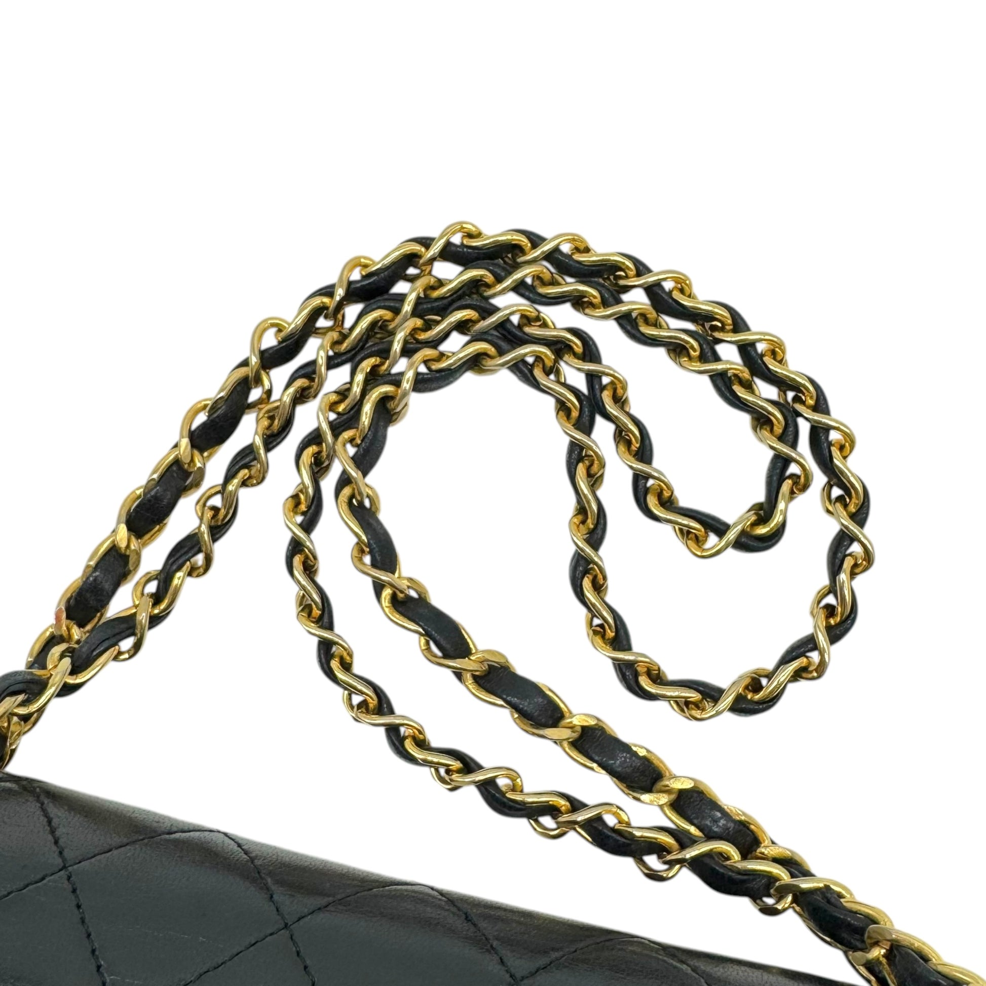 Chanel Black Lambskin Medium Square Double Flap Bag