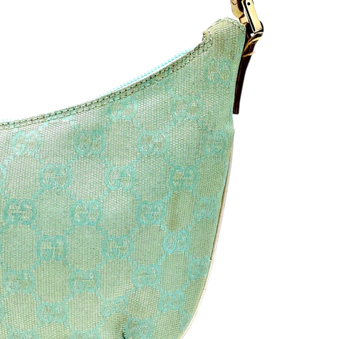 Gucci Light Blue & Gold Crescent Pochette Bag - Outfit Repeater