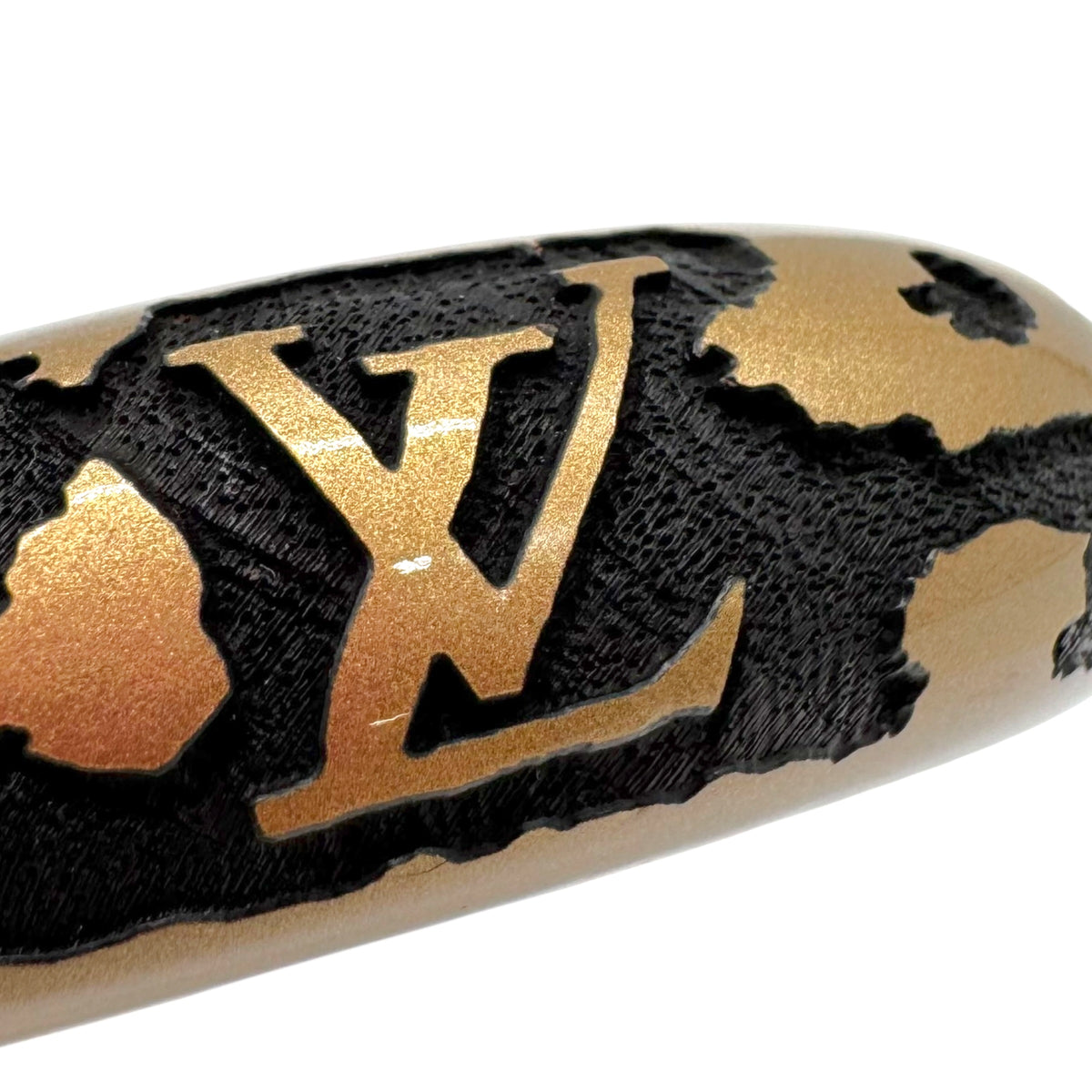 Louis Vuitton Carved Wooden Logo Bangle Bracelet
