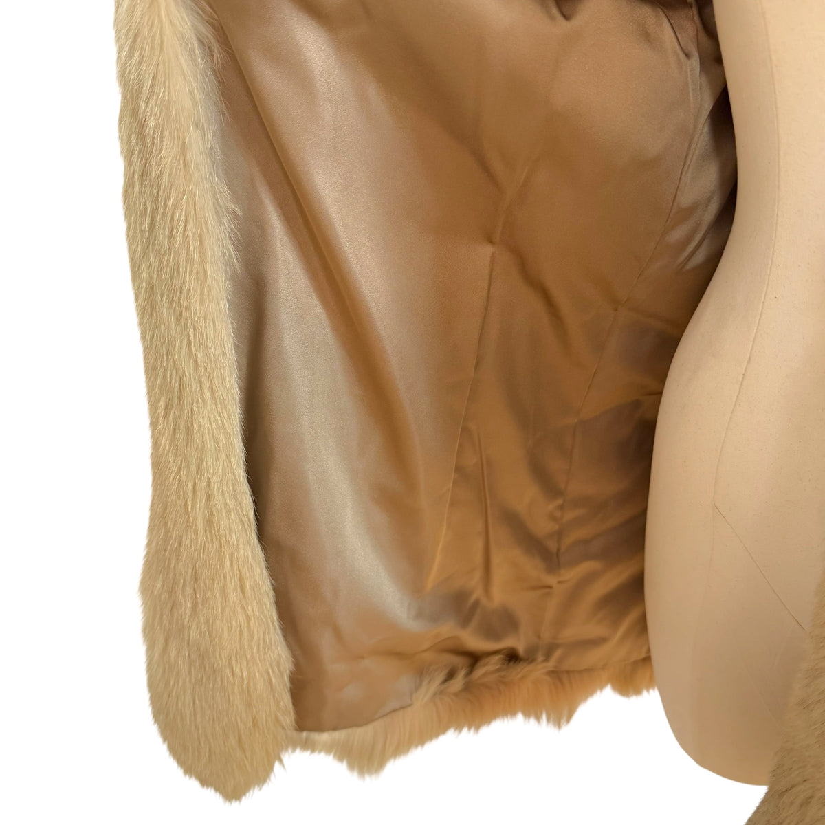 Josephine Fox Fur Coat Beige Mid-Length 1990s Vintage