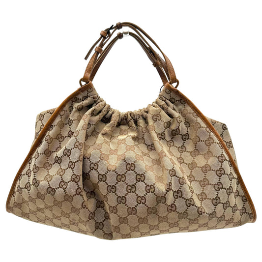 Gucci Tan Monogram Ruched Handbag