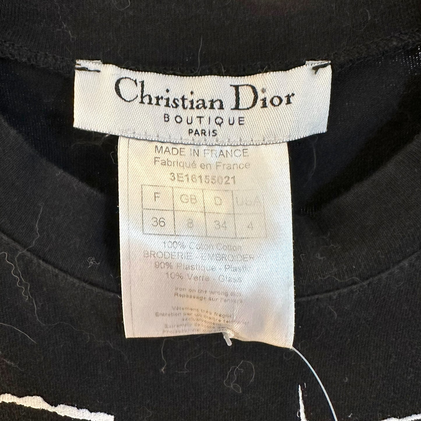 Christian Dior S/S 2003 Black 'Hardcore Dior' Sequin T-Shirt