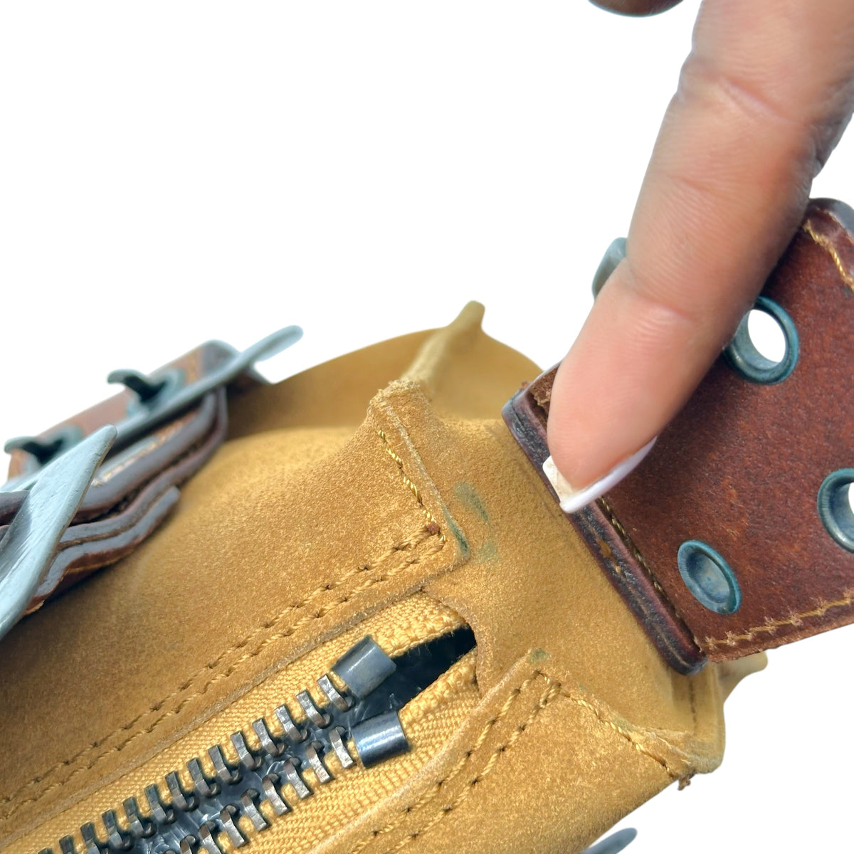 Dsquared2 Brown Suede & Leather Belt Buckle Mini Bag