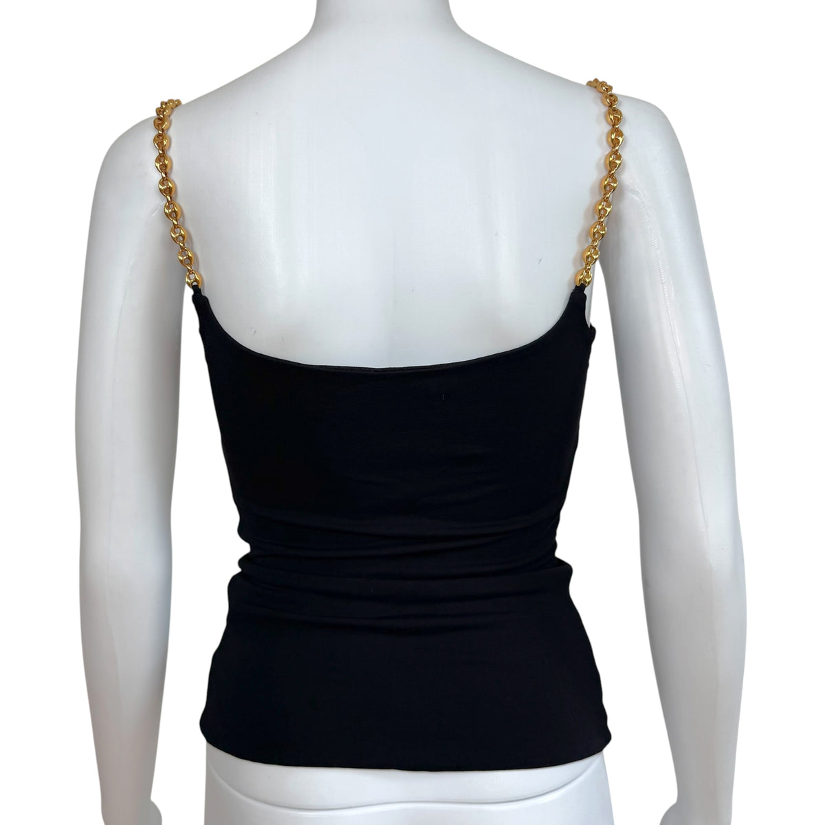 Gucci Black Cami Top With Gold Chain Straps