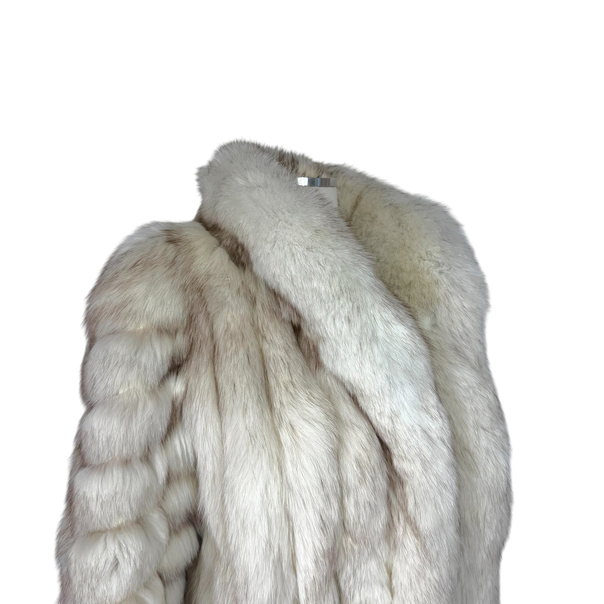 Malvoisic Ivory Fox Fur Coat 1990s Vintage XS