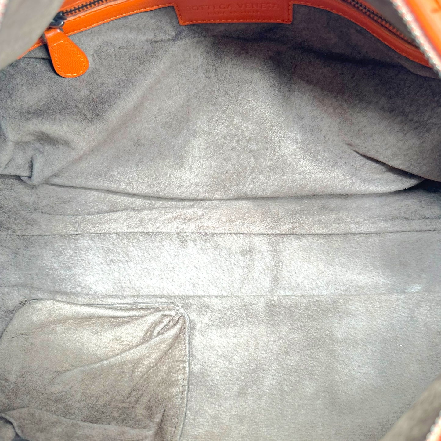 Bottega Veneta Orange Intrecciato Leather East West Bag