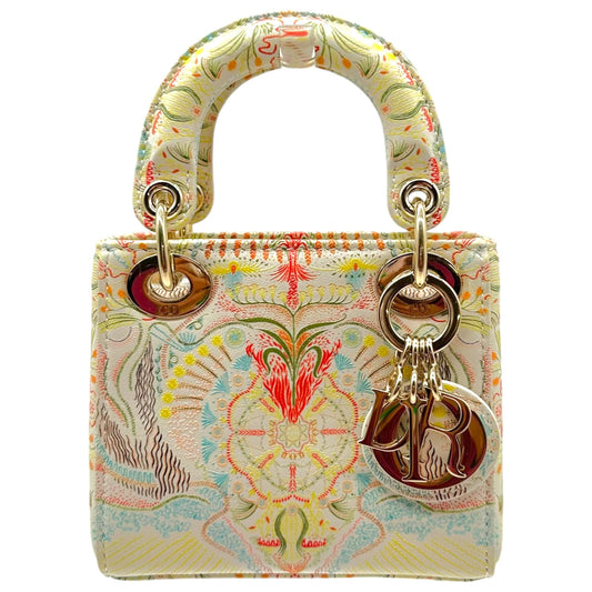 Christian Dior Micro Lady Dior Handbag Multicolor Ivory