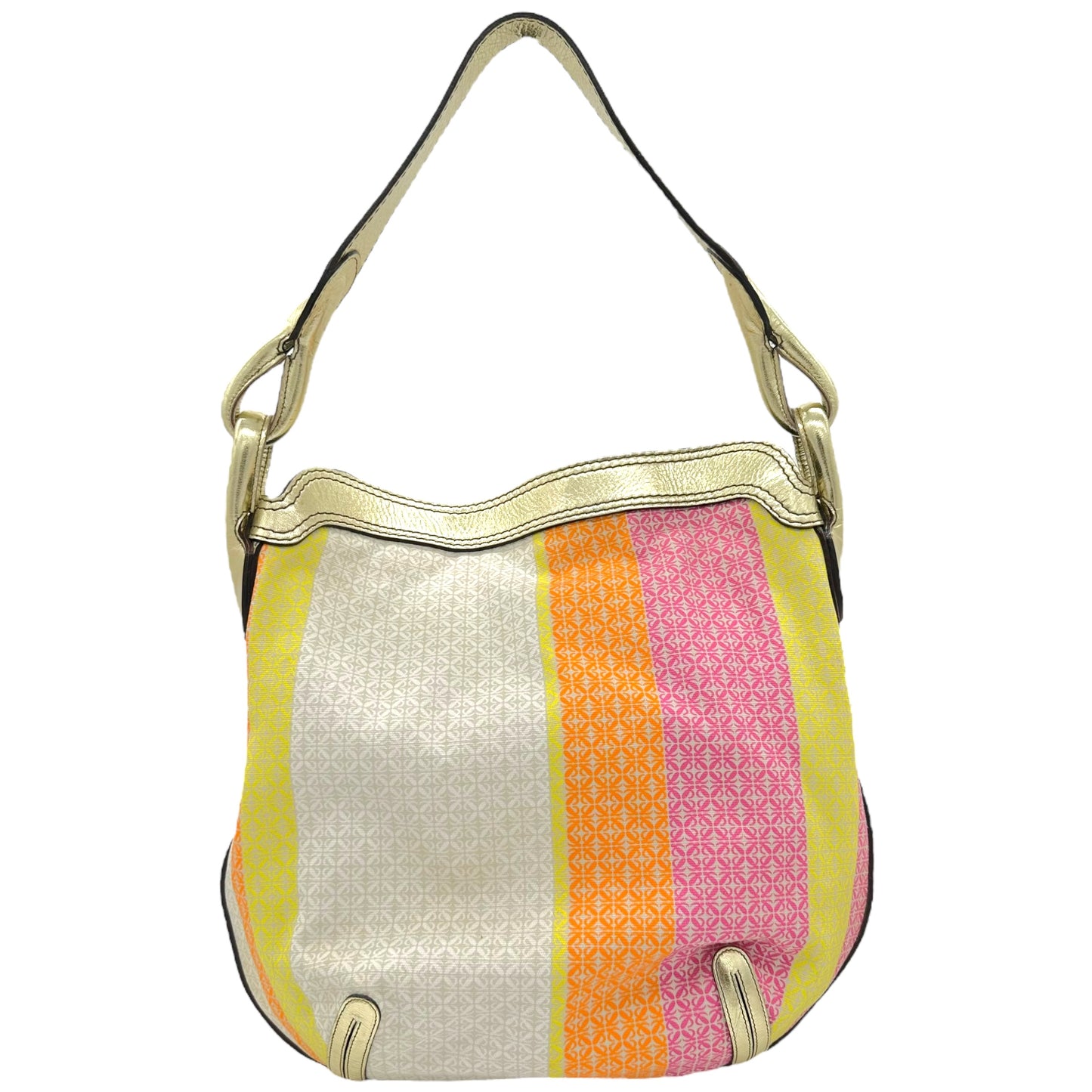 Loewe Gold & Multicolor Anagram Logo Hobo Bag