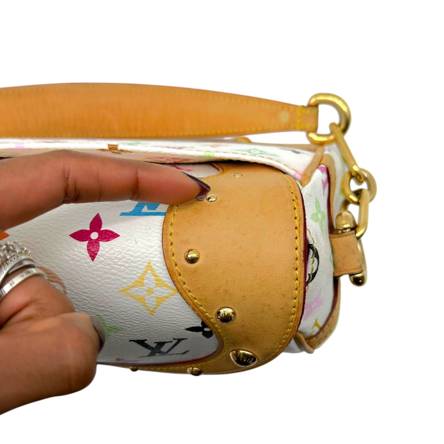 Louis Vuitton White Multicolor Murakami Monogram Beverly MM Shoulder Bag