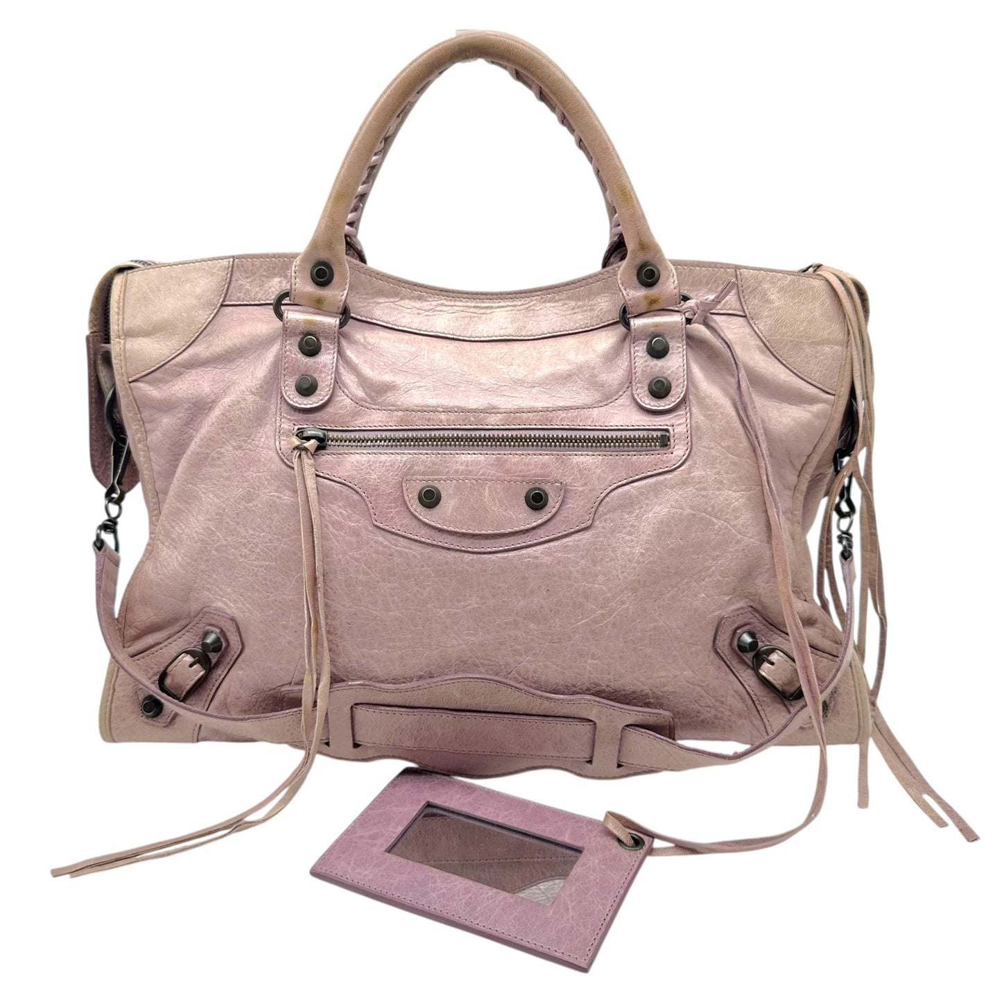 Balenciaga Lavender Leather 2-Way City Bag