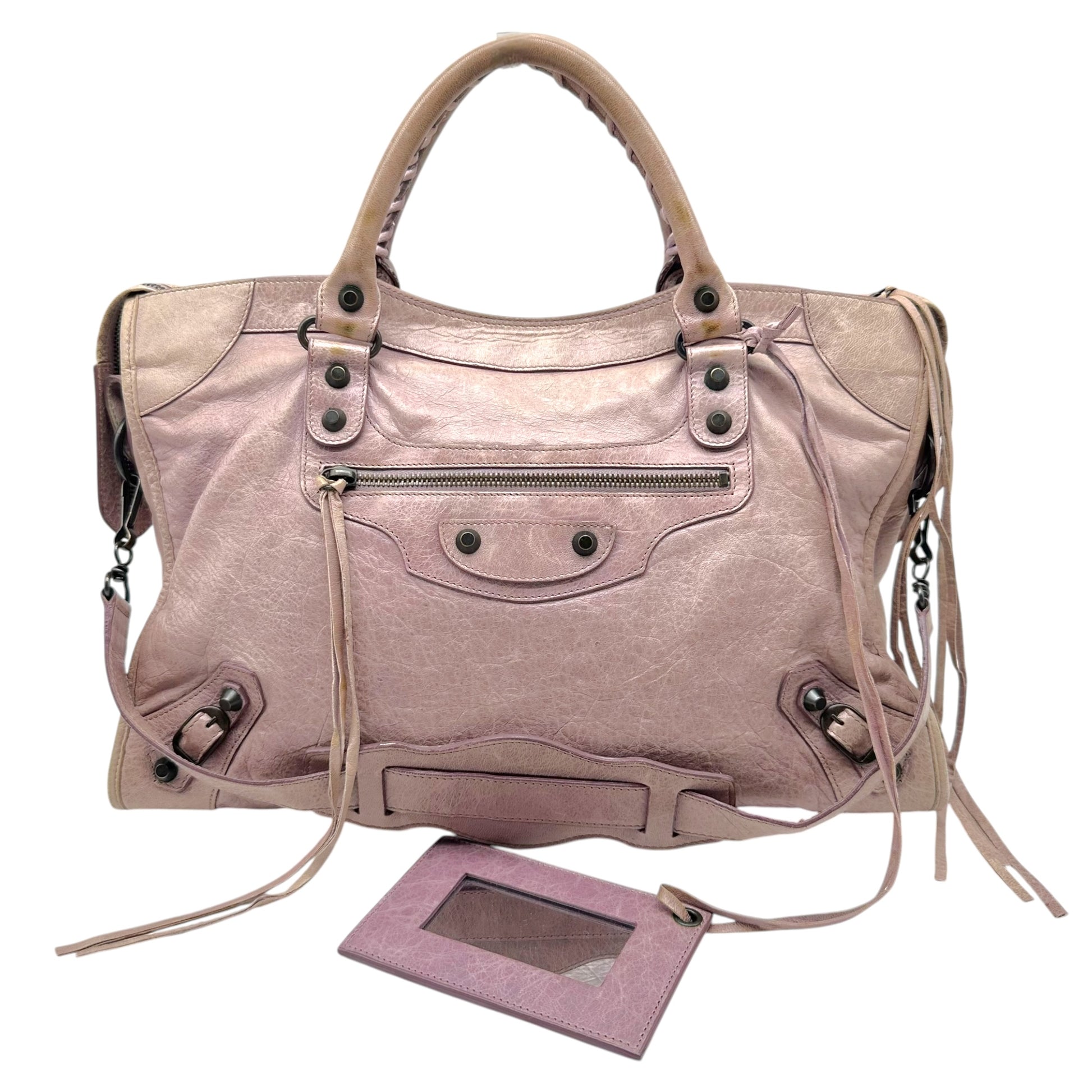 Balenciaga Lavender Leather 2-Way City Bag