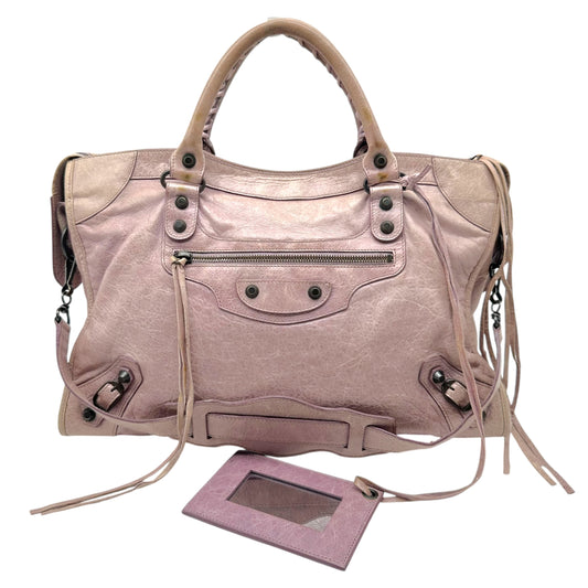 Balenciaga Lavender Leather 2-Way City Bag