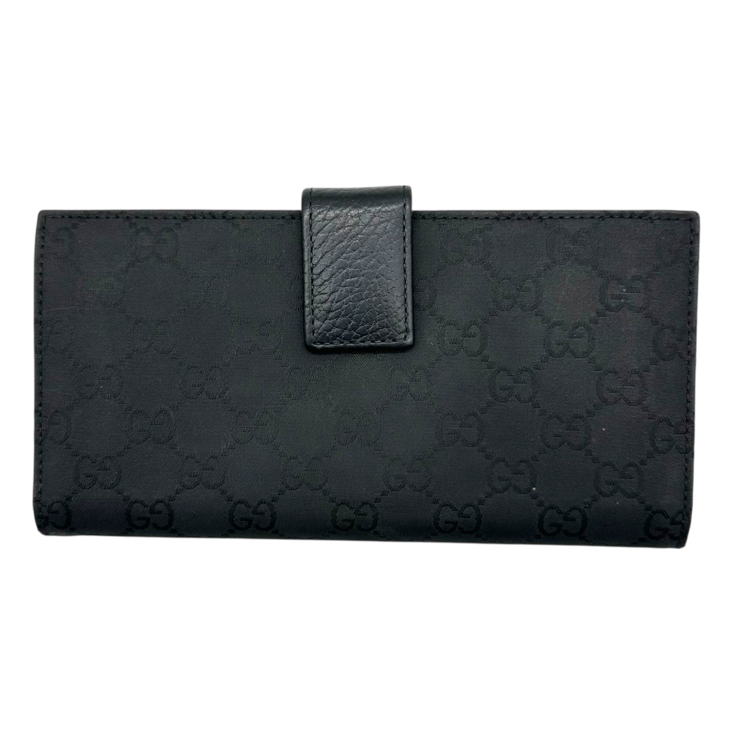 Gucci Black Monogram Logo Snap Long Wallet - Outfit Repeater