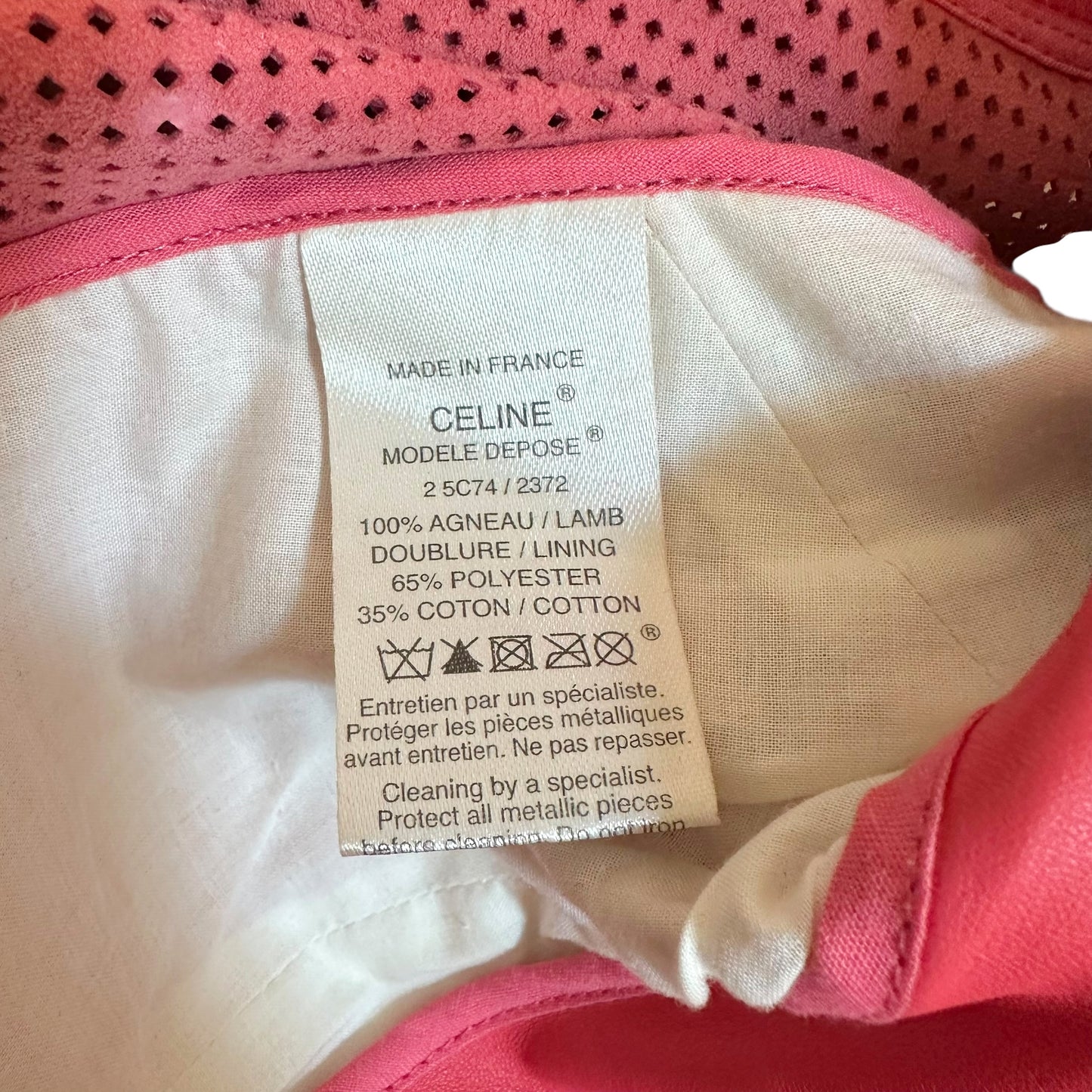Celine Pink Perforated Leather Jacket (AS IS)