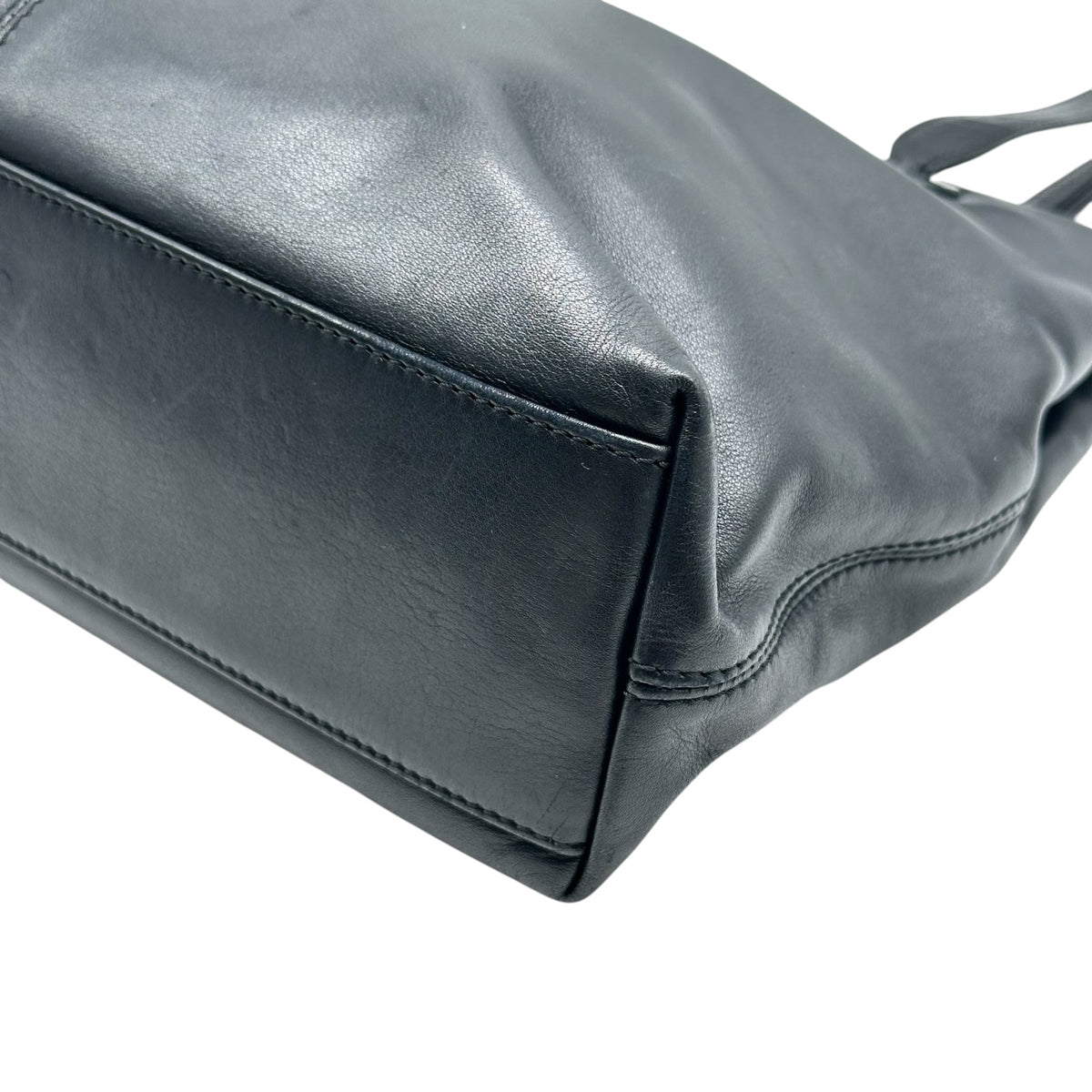 Chanel Black Leather Tote Shoulder Bag CC Logo 1990s