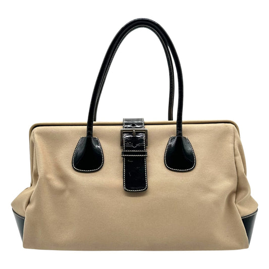 Prada Ivory & Patent Leather Doctors Bag
