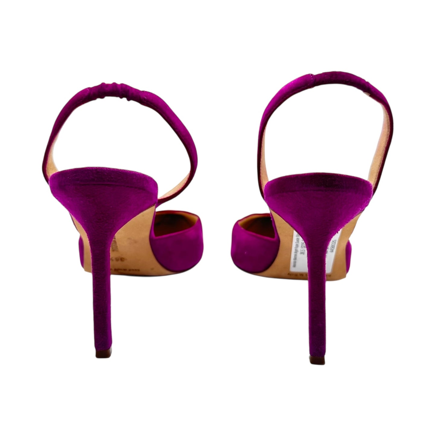 Manolo Blahnik Bright Purple Suede Slingback Heels