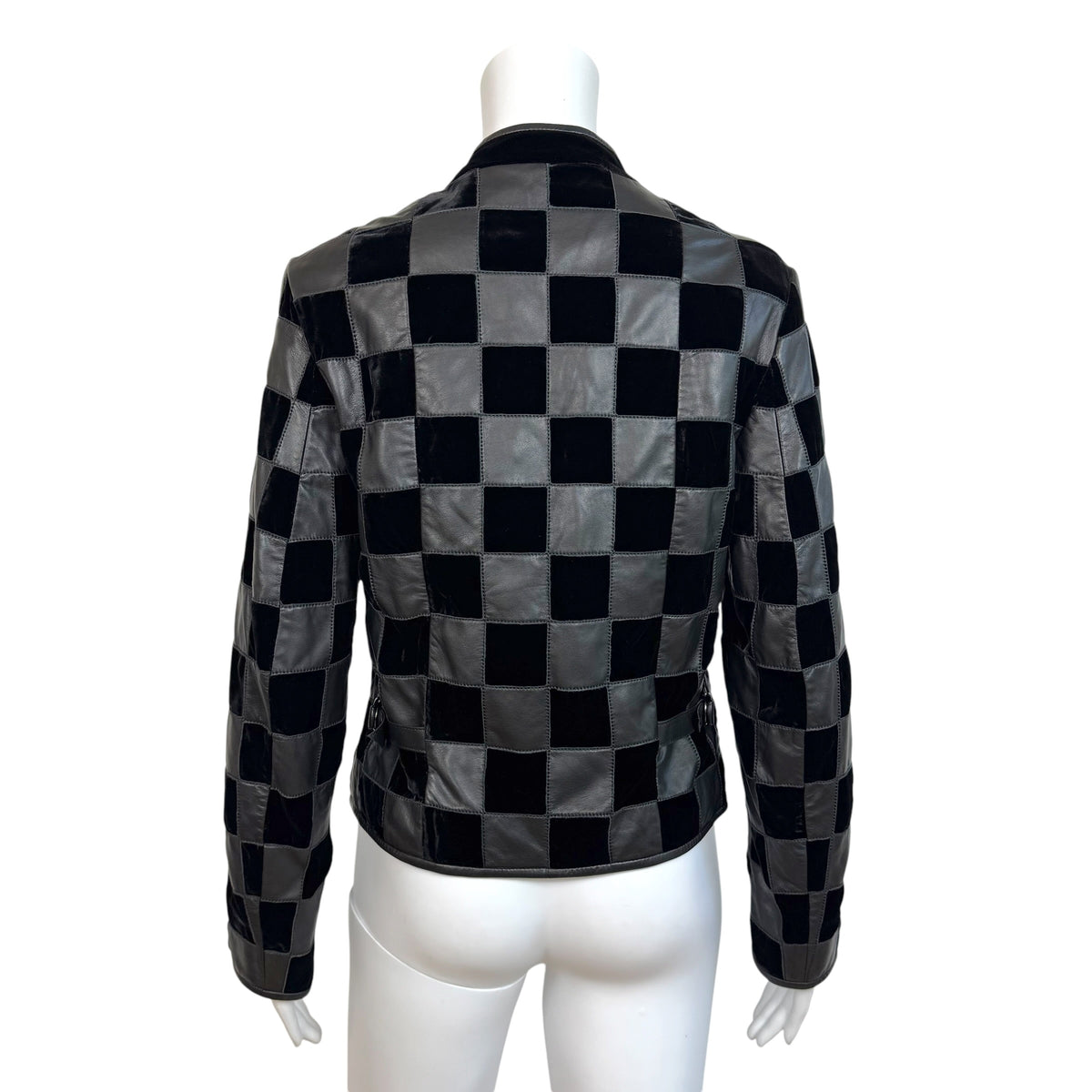Emporio Armani Checkered Patchwork Jacket Black Gray
