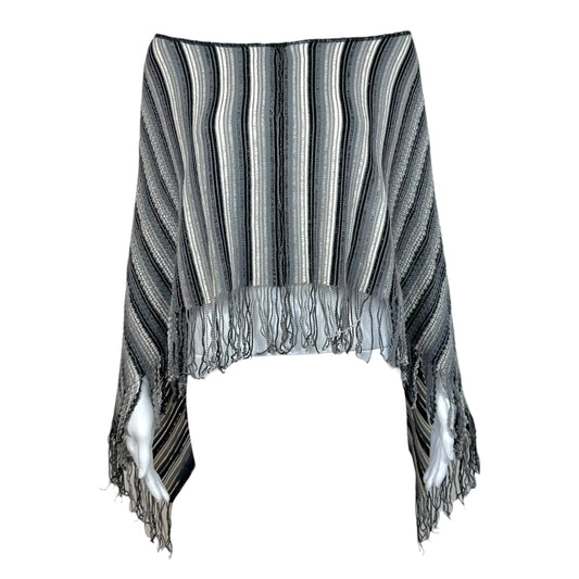Missoni Black & White Knit Wool Blend Poncho
