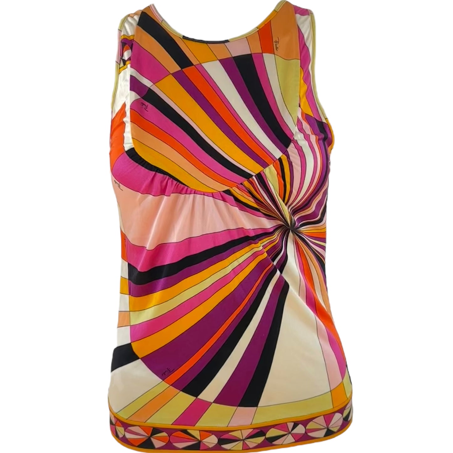Emilio Pucci Purple & Orange Printed Silk Tank Top - Outfit Repeater