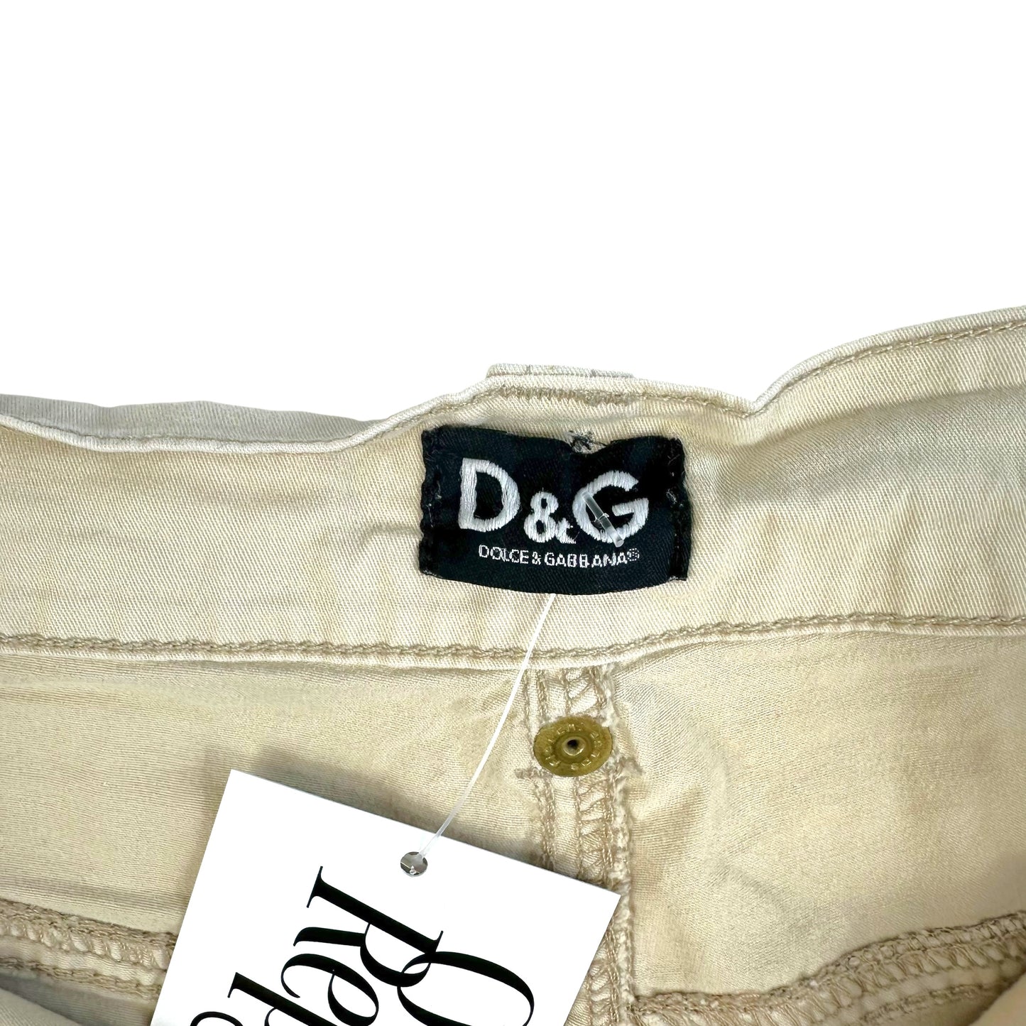 D&G Dolce & Gabbana Khaki Mini Shorts