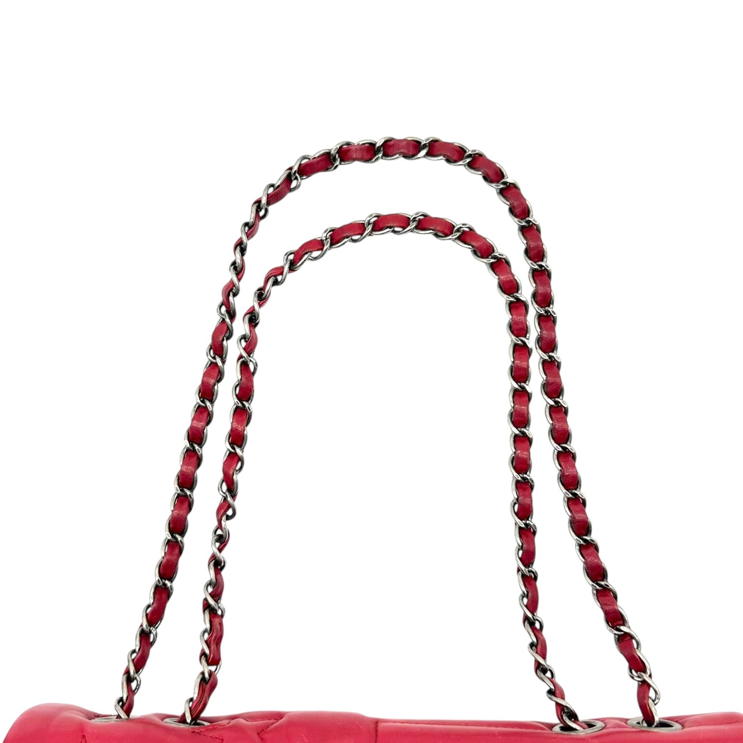 Chanel Burgundy Leather CC Flap Bag with American Flag Motif