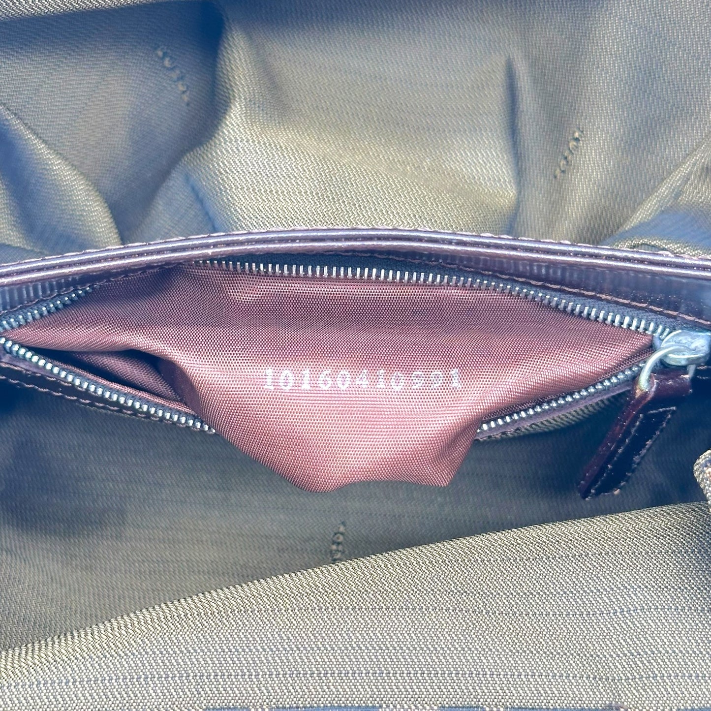 Fendi Kisslock Handbag Brown Black Zucca Monogram