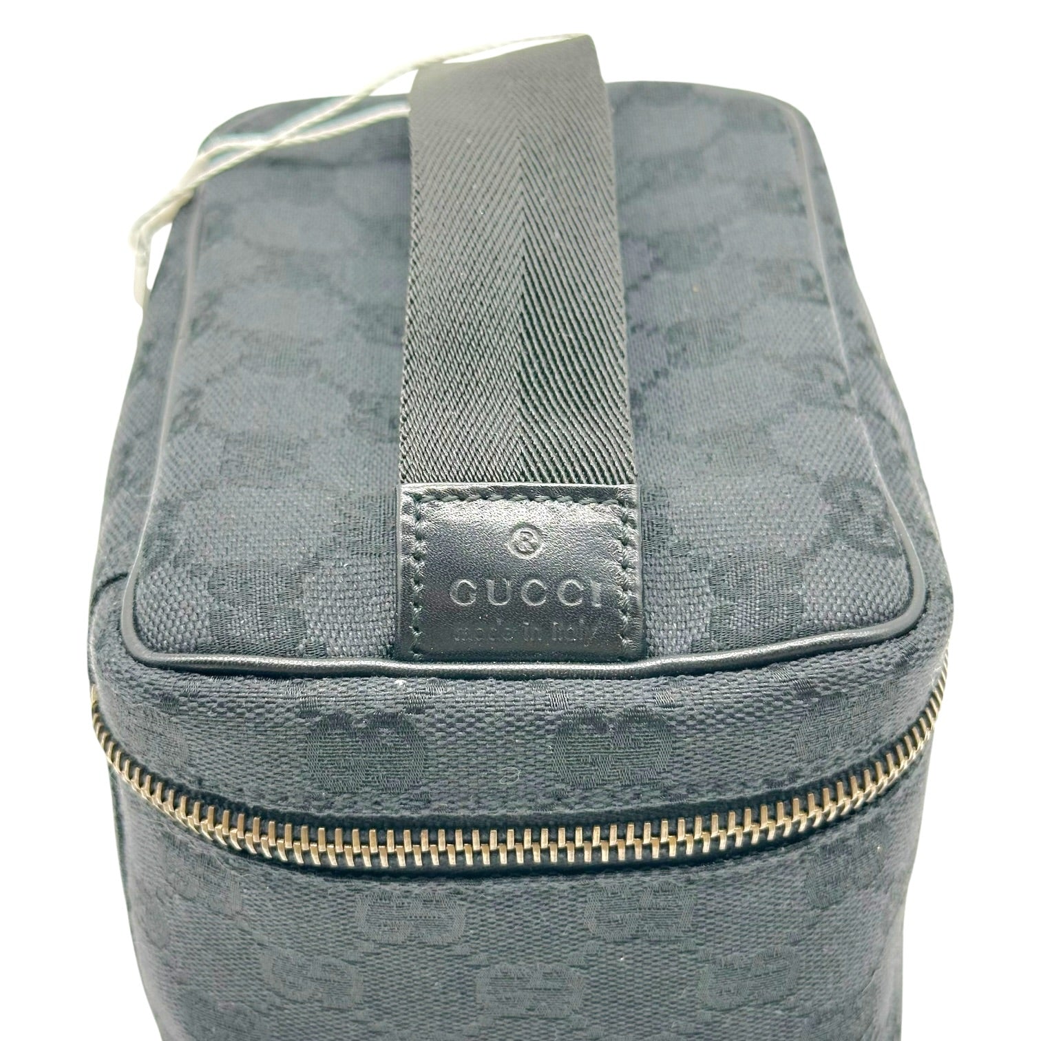 Gucci Black Canvas Monogram Mini Vanity Bag