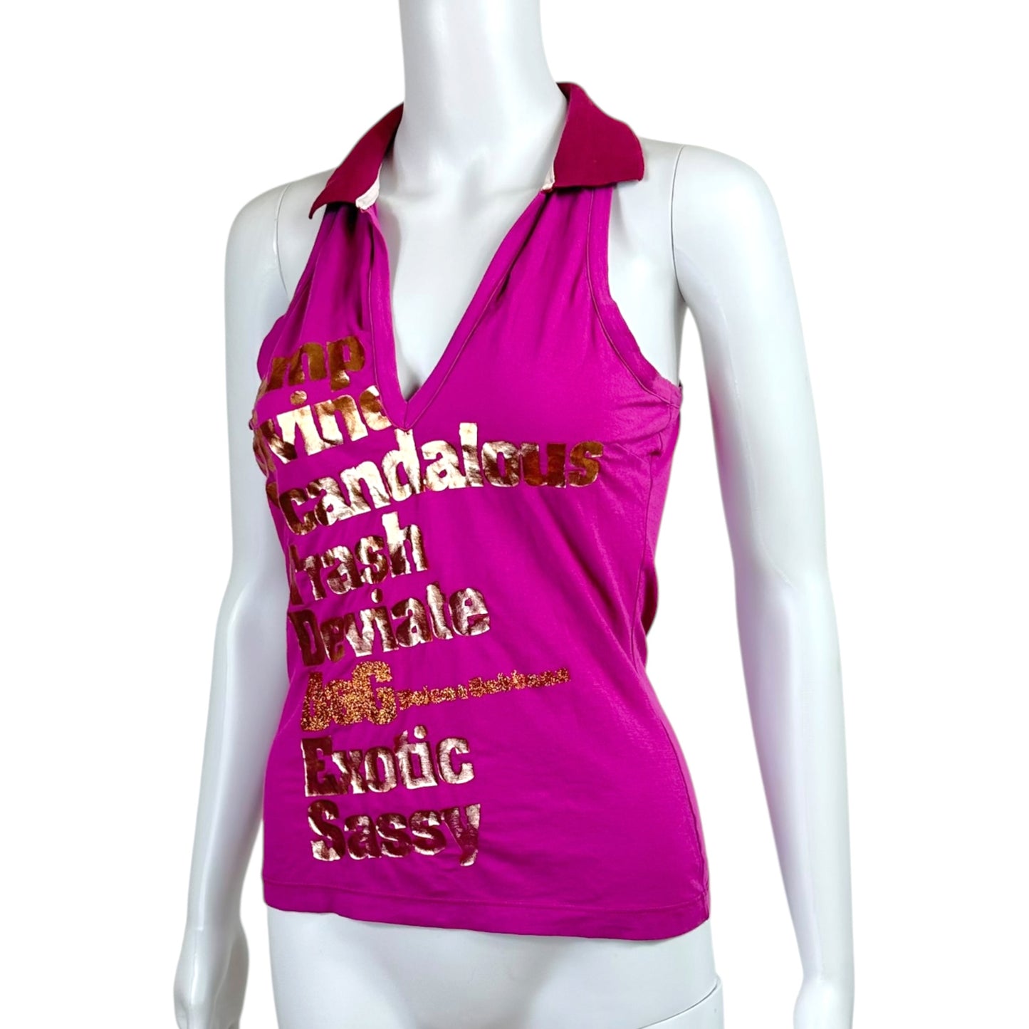 D&G Dolce & Gabbana Purple & Gold Word Tank