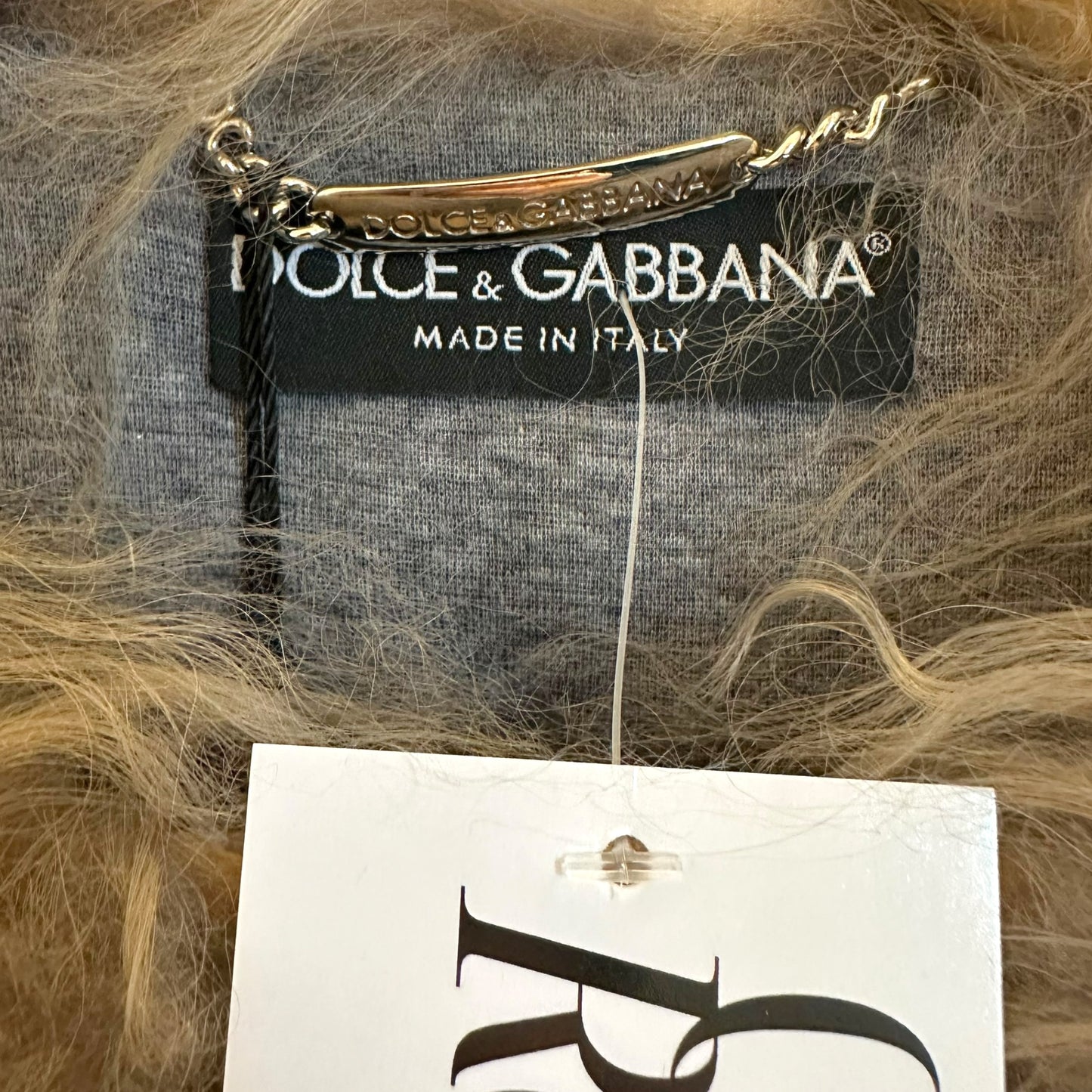 Dolce & Gabbana Gray Wool and Mongolian Lamb Fur Trim Afghan Coat