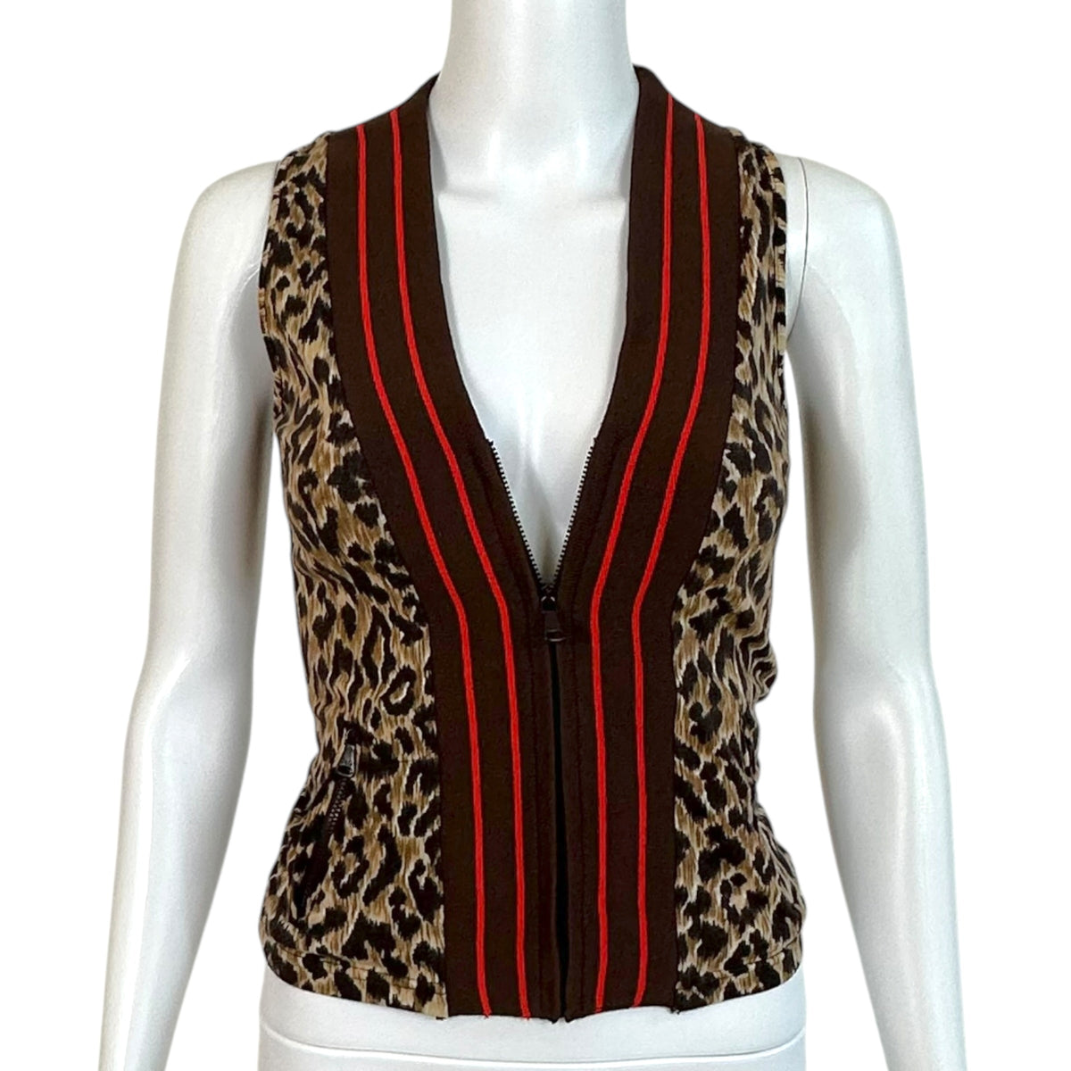 Dolce & Gabbana Leopard Print Zip-Up Top