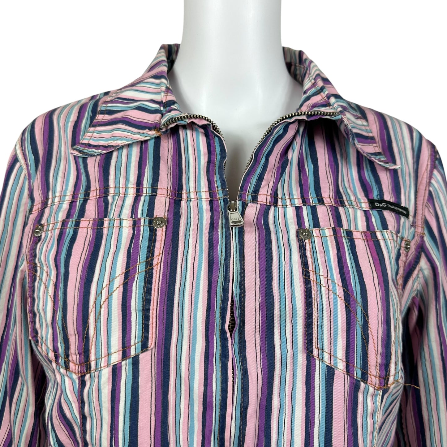 D&G Dolce & Gabbana Multicolor Striped Jacket