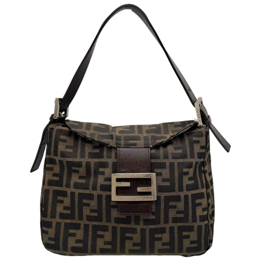 Fendi Brown Zucca Monogram Fold-Over Square Baguette Bag - Outfit Repeater