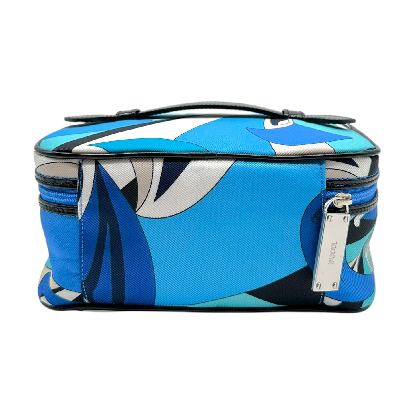 Emilio Pucci Blue Printed Top Handle Mini Vanity Bag