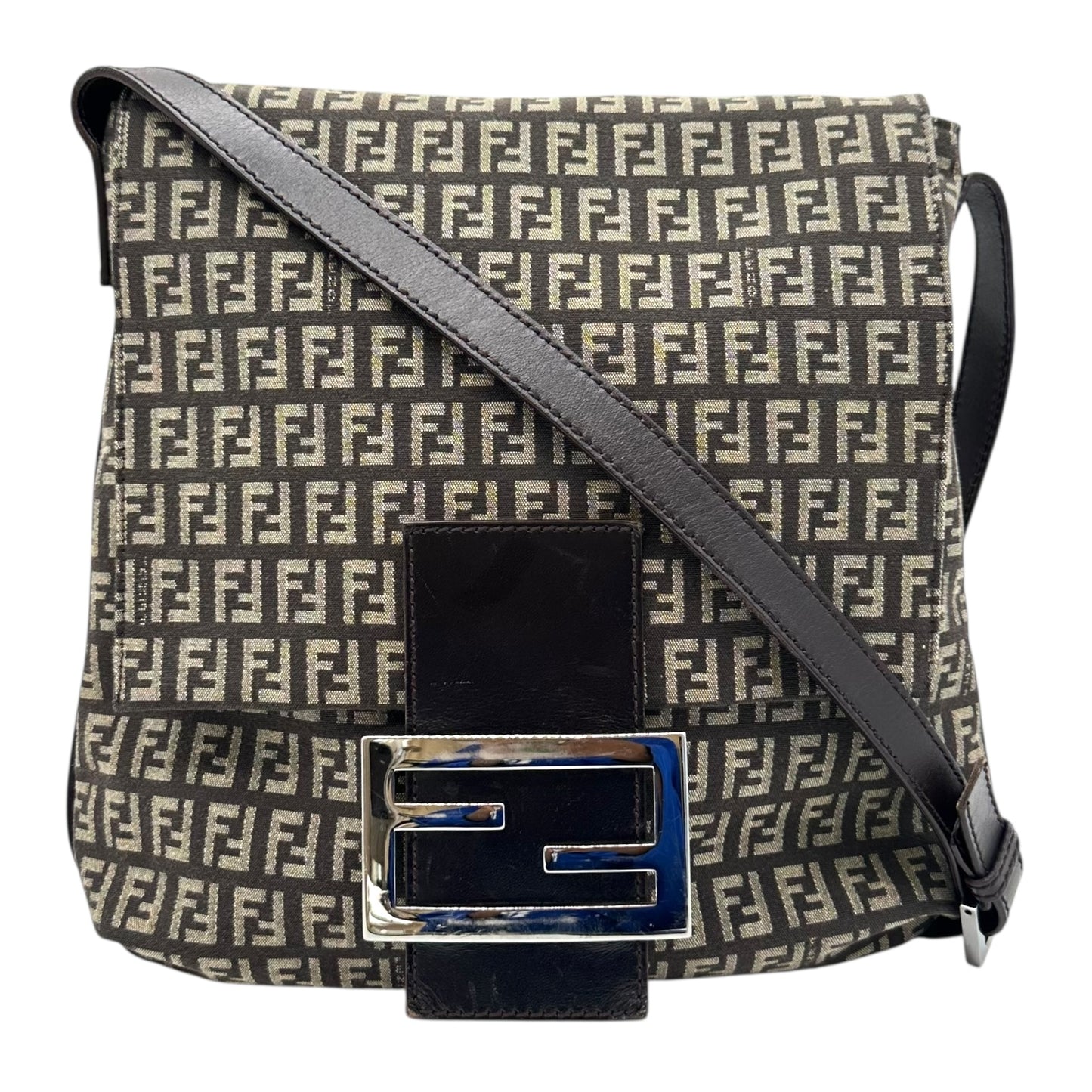Fendi Brown Zucchino Monogram Oversized Crossbody Bag - Outfit Repeater