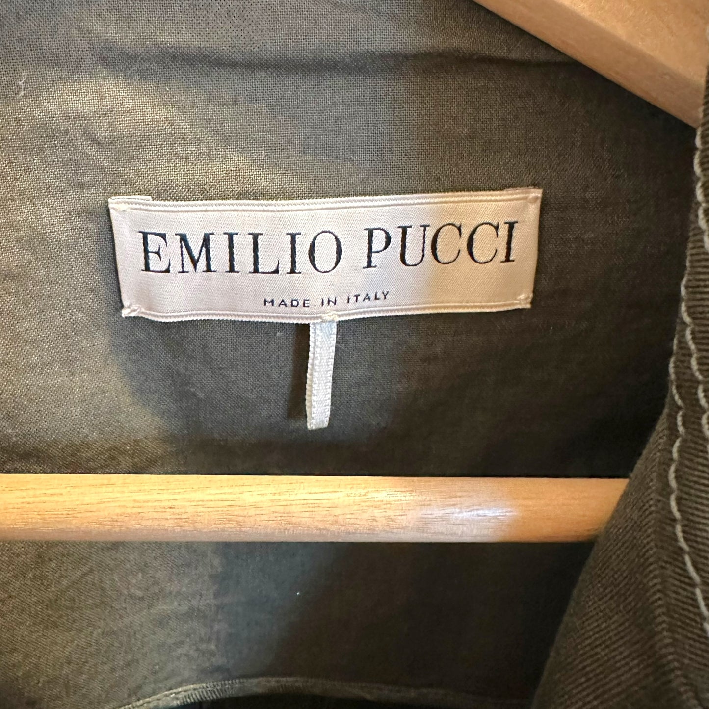 Emilio Pucci Khaki Green Military Inspired Top