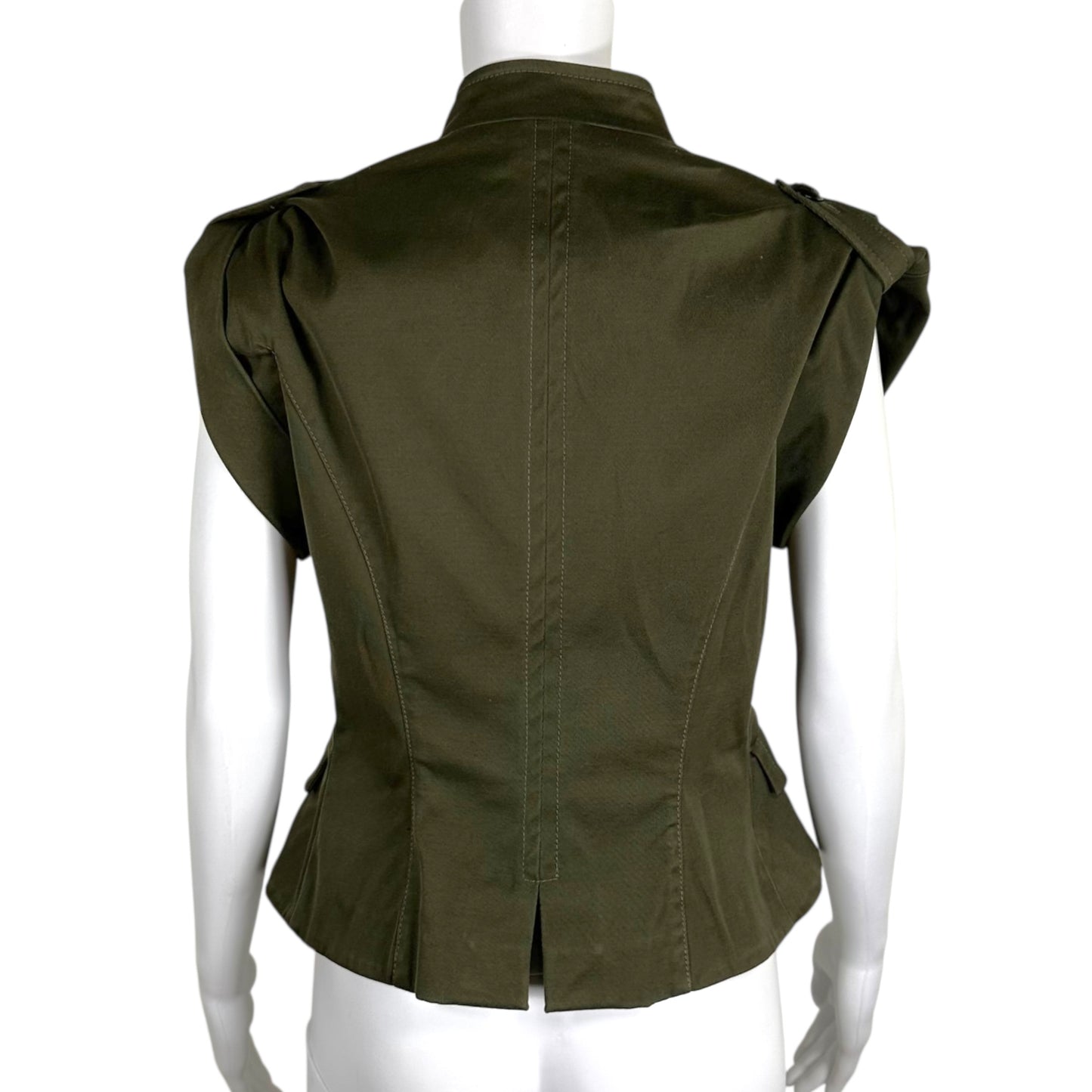 Emilio Pucci Khaki Green Military Inspired Top