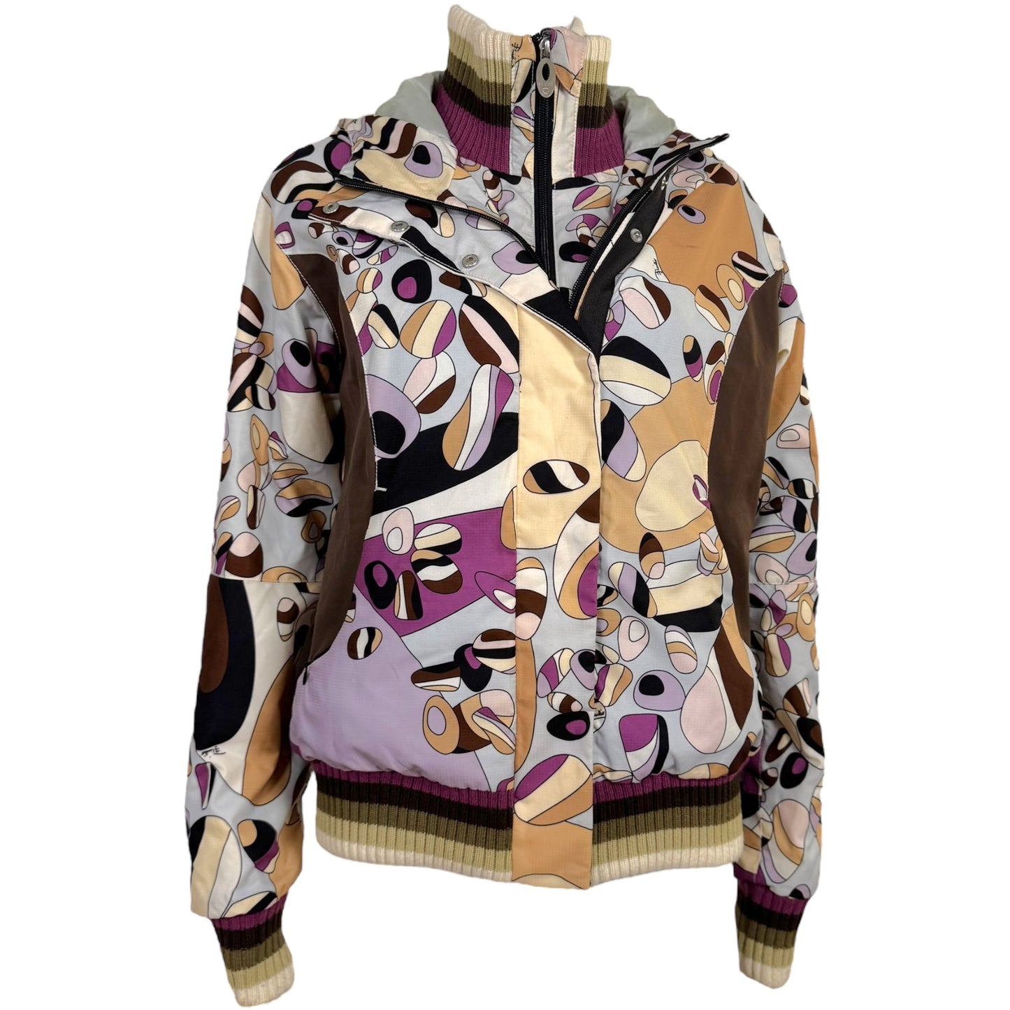 Emilio Pucci x Rossignol Brown & Purple Printed Ski Coat - Outfit Repeater