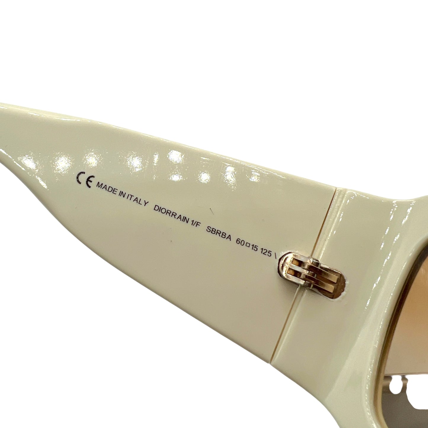 Christian Dior DiorRain1 Ivory & Gold Crystal Embellished Oversized Sunglasses w/ Case & Box