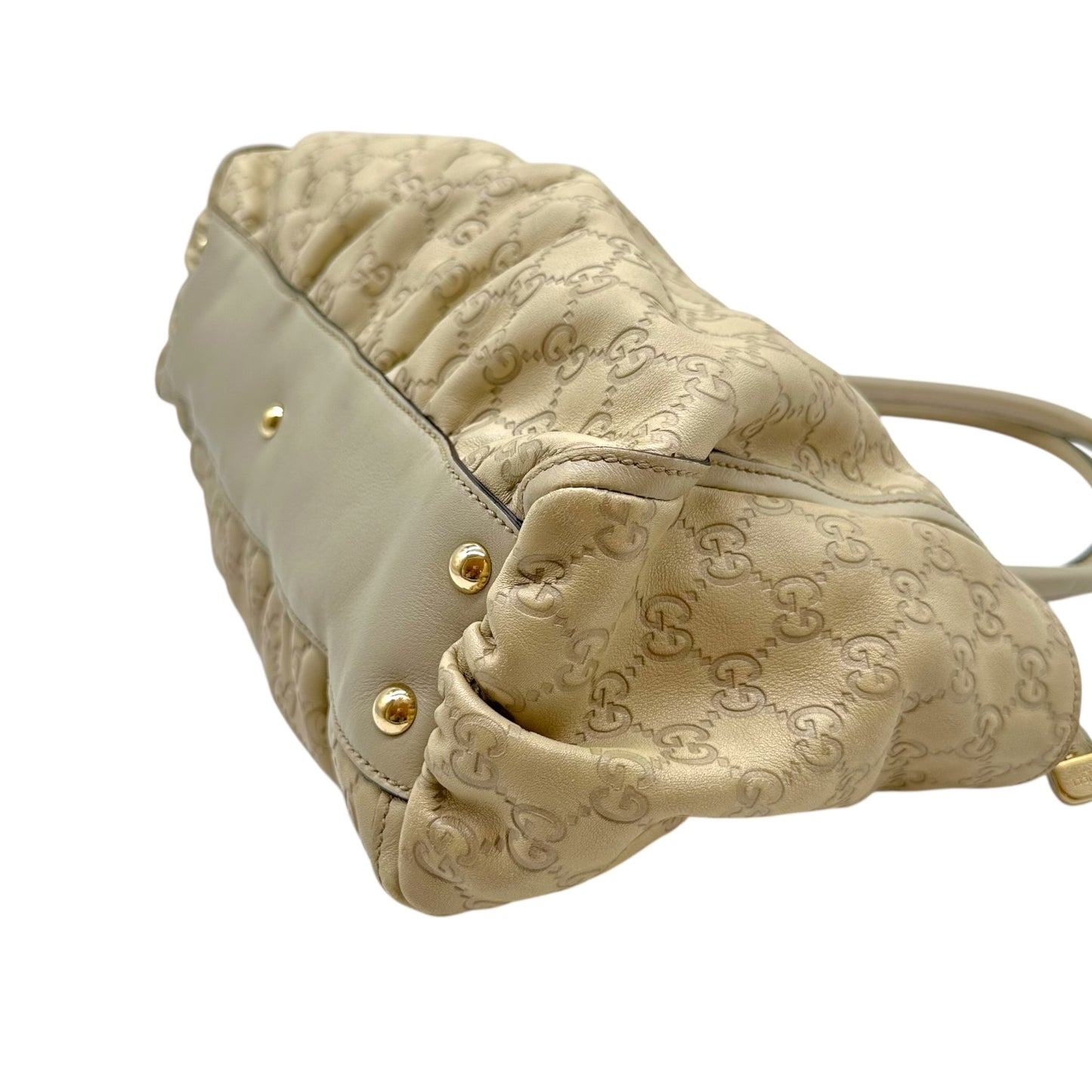 Gucci Ivory Guccissima Monogram East West Abby Shoulder Bag