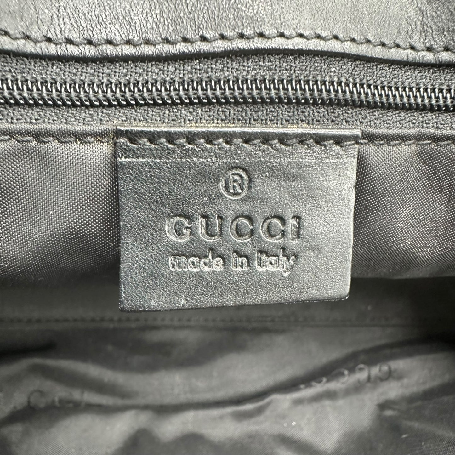 Gucci Black & Silver Monogram Canvas Mini Jackie Bag