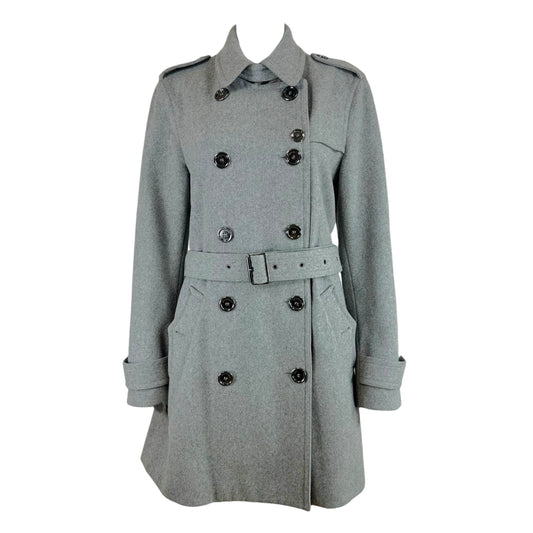 Burberry Gray Wool Trench Coat - Outfit Repeater