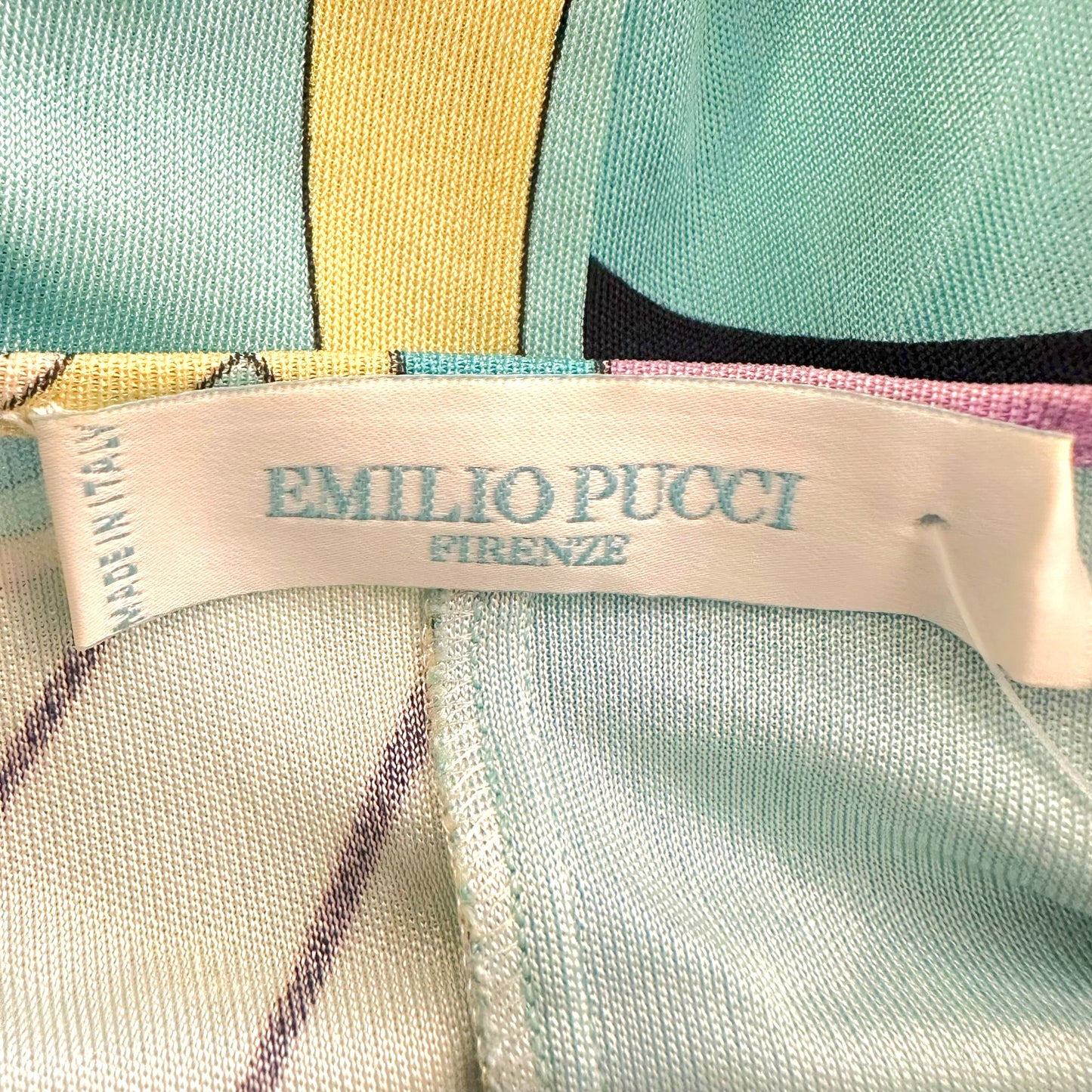 Emilio Pucci Blue & Pink Embellished Silk Midi Dress