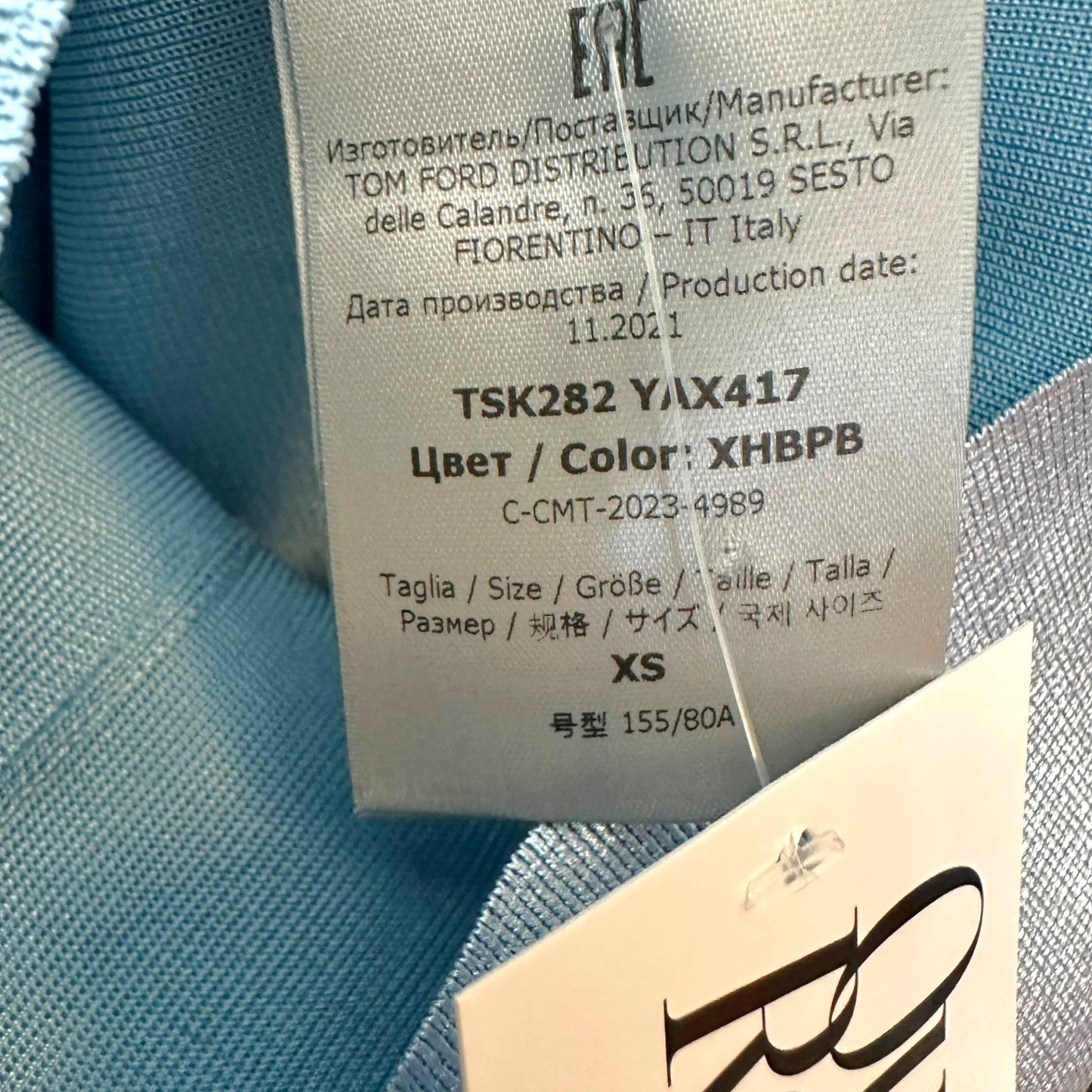 Tom Ford 2021 Light Blue Metallic Knit Tank Top