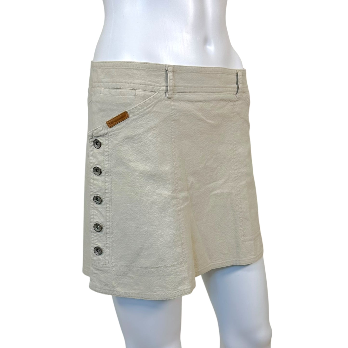 D&G Dolce & Gabbana Beige Button Side Mini Skirt - Outfit Repeater