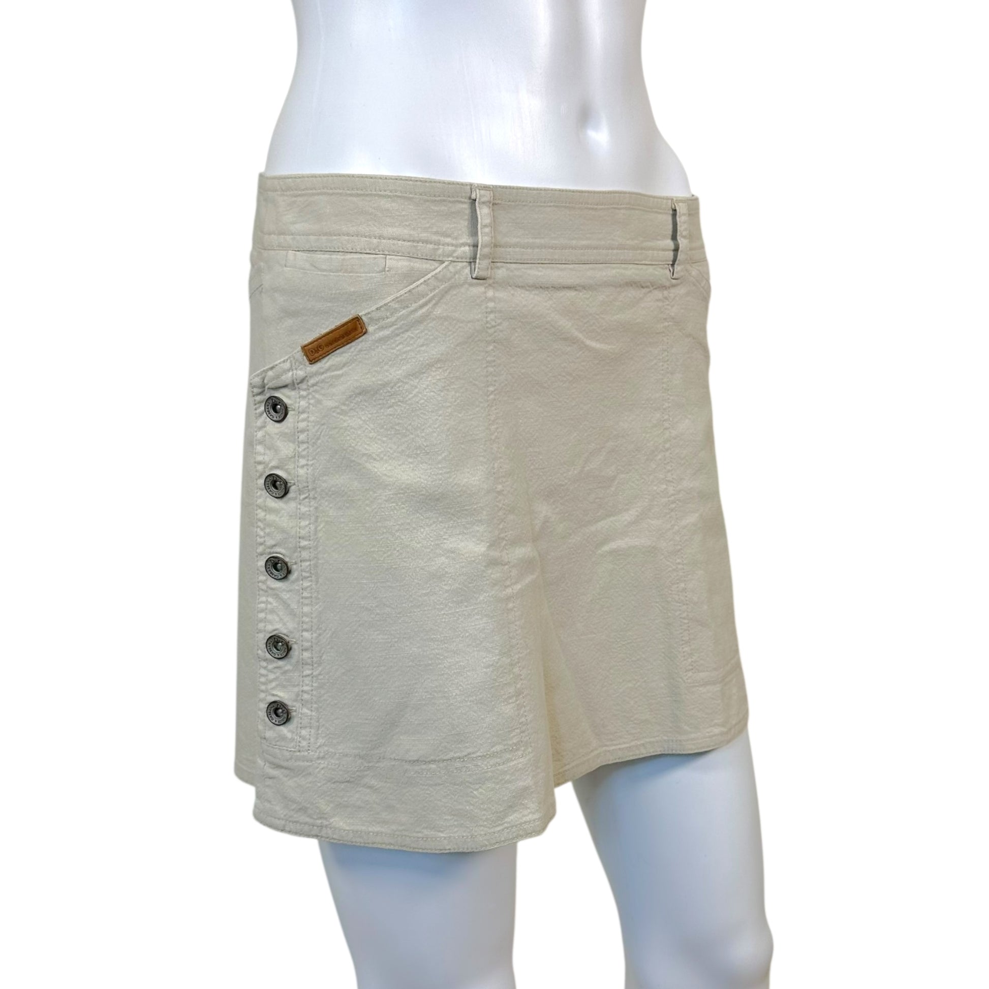 D&G Dolce & Gabbana Beige Button Side Mini Skirt - Outfit Repeater