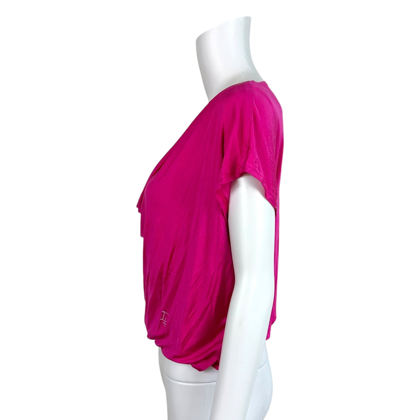 Christian Dior Rhinestone Logo Hot Pink Cowl Neck Blouse & Cami Set
