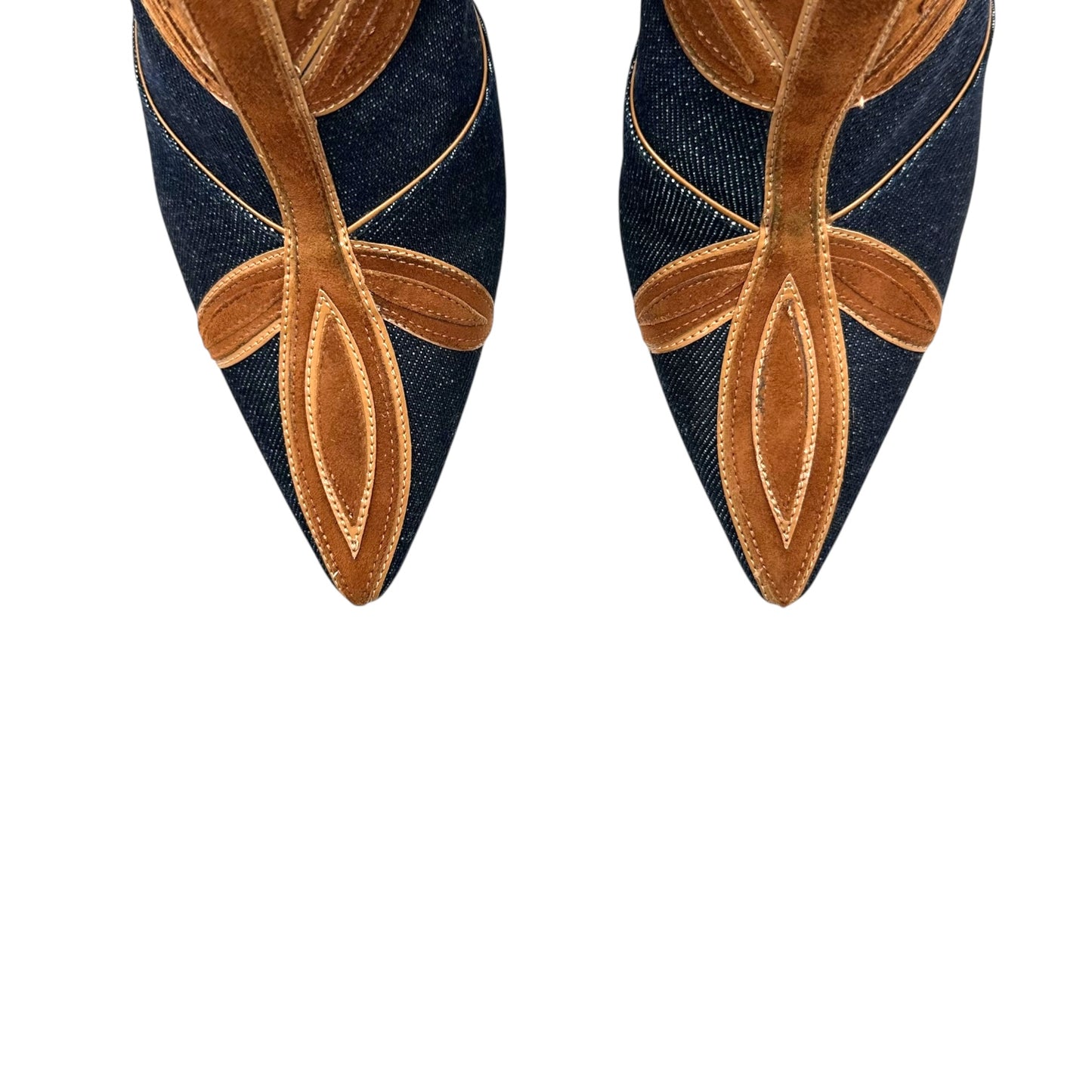 Dolce & Gabbana Denim & Suede Heeled Booties