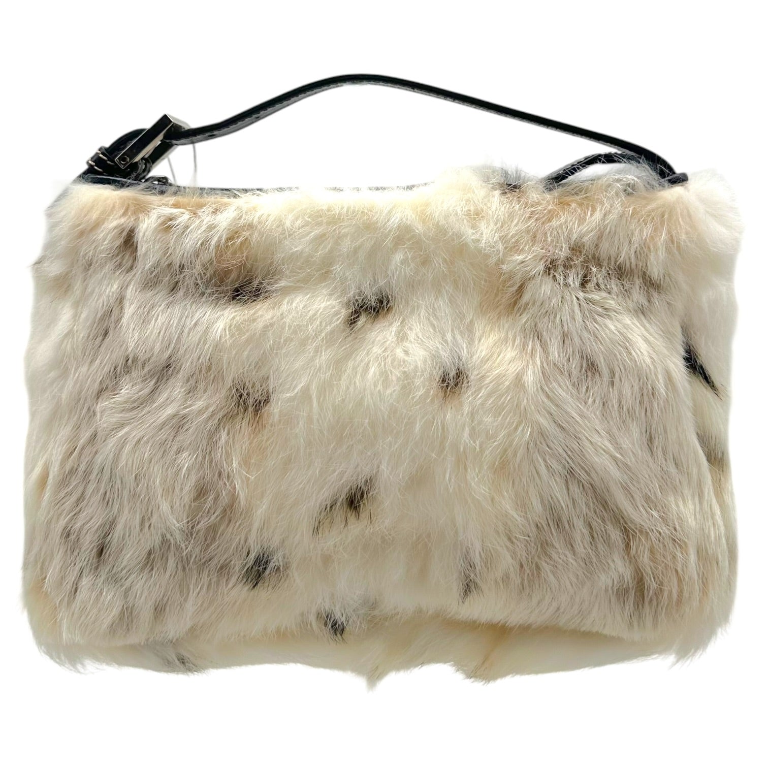 Fendi Pochette Bag White Spotted Rabbit Fur