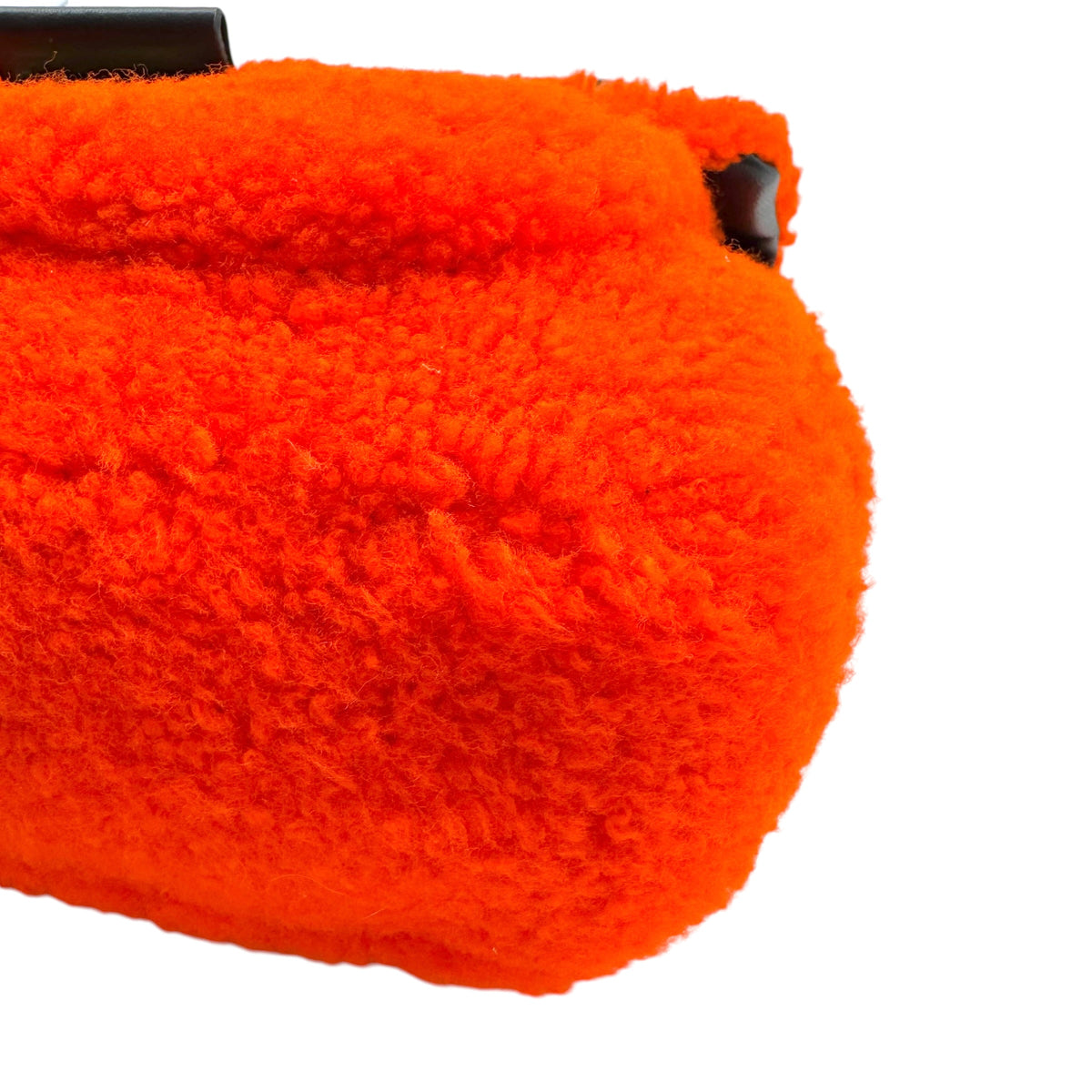 Fendi Bright Orange Shearling Be-Baguette 2-Way Bag